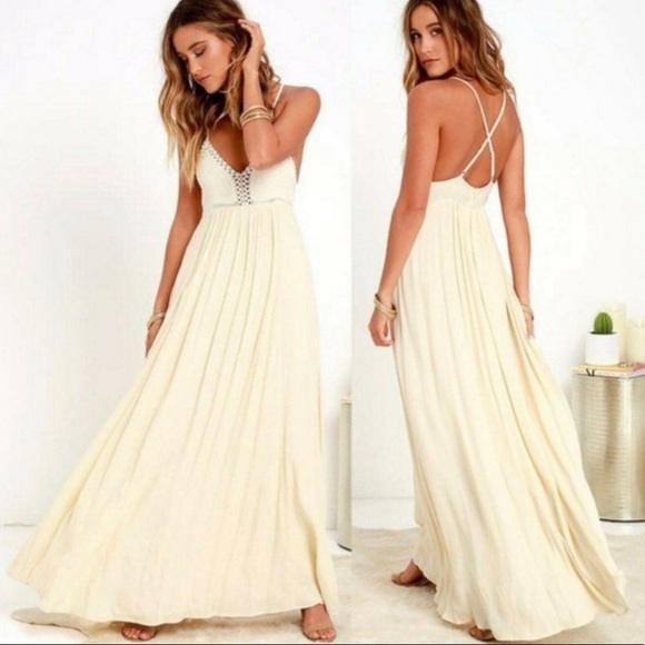 LuLu’s Cream Maxi Dress - Picture 4 of 4
